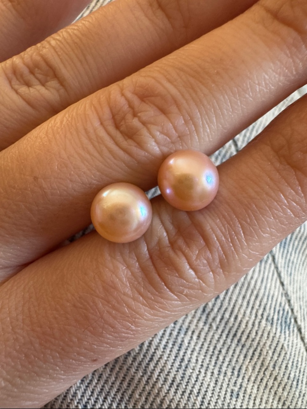 Pink Pearl Sterling Silver Stud Earrings - Elegant Pink Pearl Jewelry